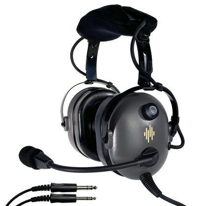 PA-12.8S Aviation Headset - Dual GA Plugs (Mono/Stereo)